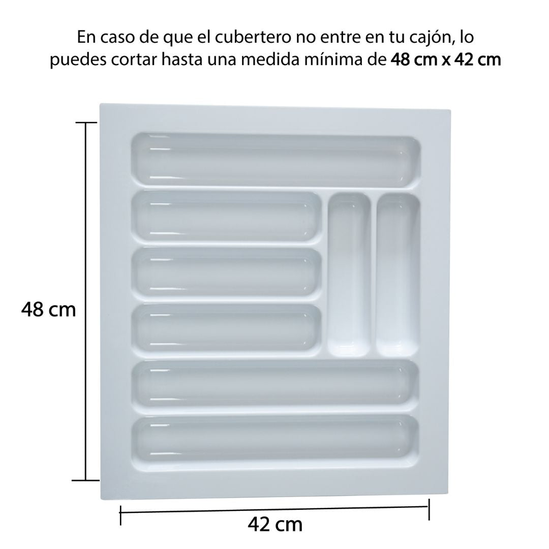 medidas mínimas de un cubertero blanco para cajon de 60 cm cortado