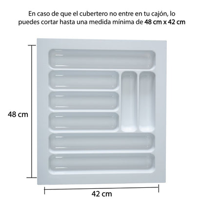 medidas mínimas de un cubertero blanco para cajon de 60 cm cortado